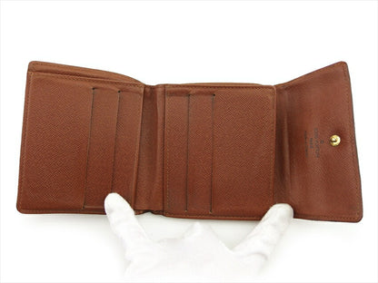LOUIS VUITTON Bifold Wallet M61652 Brown beige gold Porte Monnaie Billets Cartes Credit