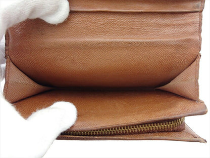 LOUIS VUITTON Bifold Wallet M61730 Brown Portonebi Tresol