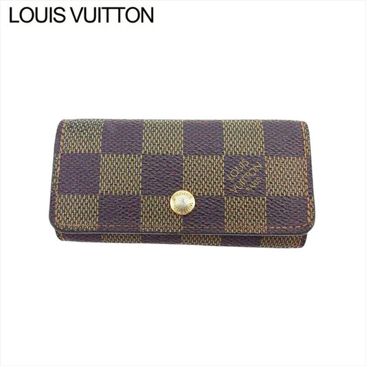 LOUIS VUITTON Key case Key holder N62631 Brown beige gold Multicles4