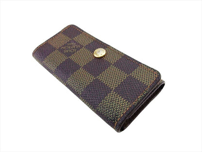 LOUIS VUITTON Key case Key holder N62631 Brown beige gold Multicles4