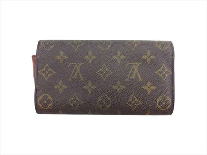 LOUIS VUITTON Long Wallet Purse M61725 Brown beige gold Pochette Porto MonÃ©credi