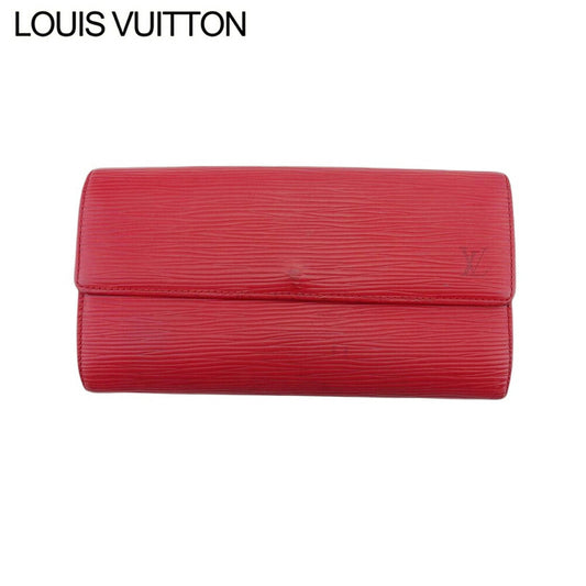 LOUIS VUITTON Long Wallet Purse M63577 Castilian Red Pochette Porto MonÃ©credi
