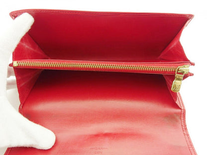 LOUIS VUITTON Long Wallet Purse M63577 Castilian Red Pochette Porto MonÃ©credi