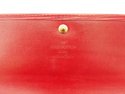 LOUIS VUITTON Long Wallet Purse M63577 Castilian Red Pochette Porto MonÃ©credi