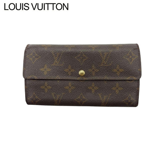 LOUIS VUITTON Long Wallet Purse M61725 Brown beige gold Pochette Portonecredi