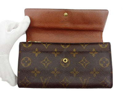 LOUIS VUITTON Long Wallet Purse M61725 Brown beige gold Pochette Portonecredi