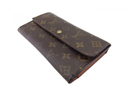 LOUIS VUITTON Long Wallet Purse M61215 Brown beige gold Porte Tresor International