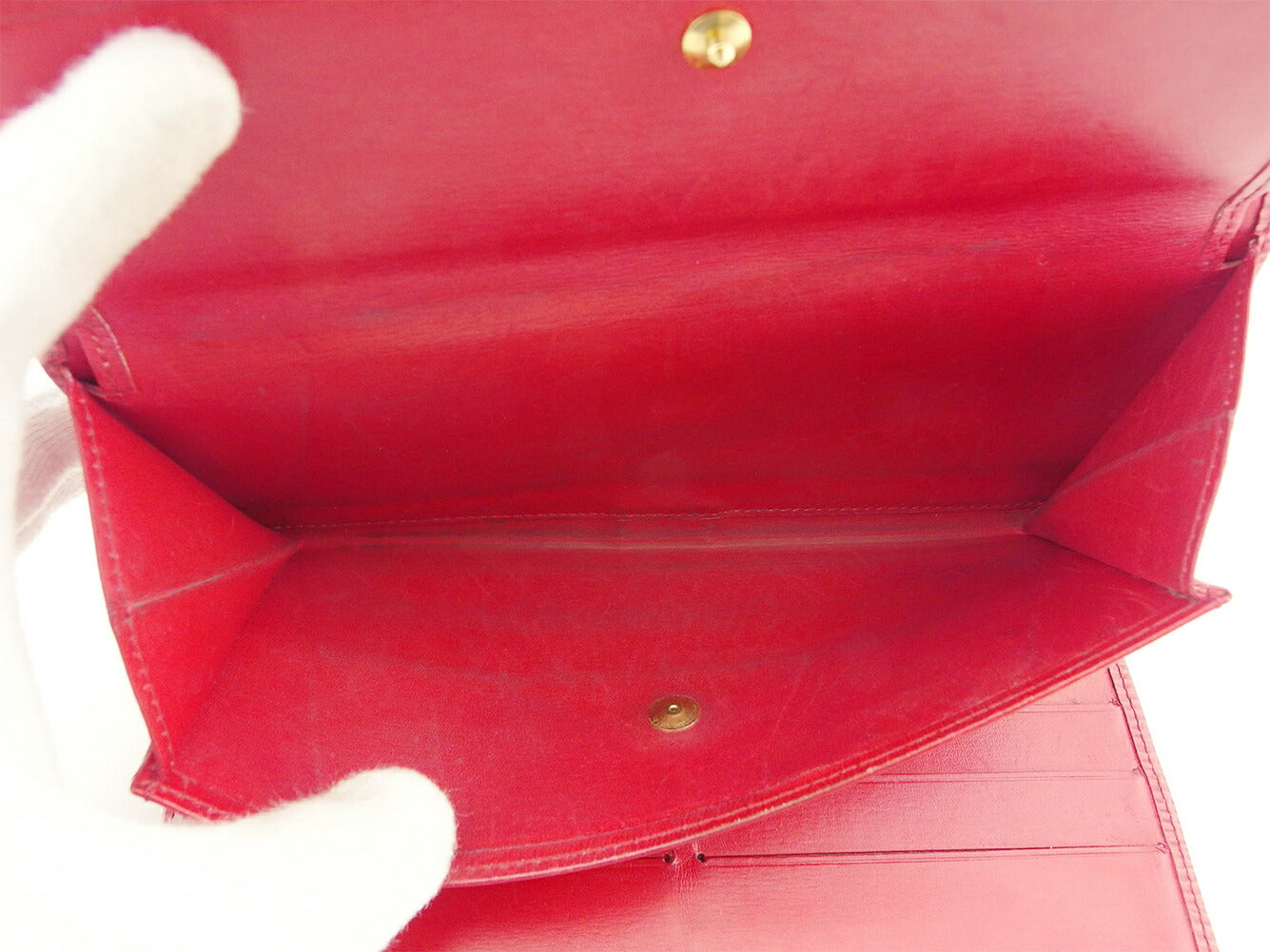 LOUIS VUITTON Long Wallet Purse M63387 Red Porte Tresor International