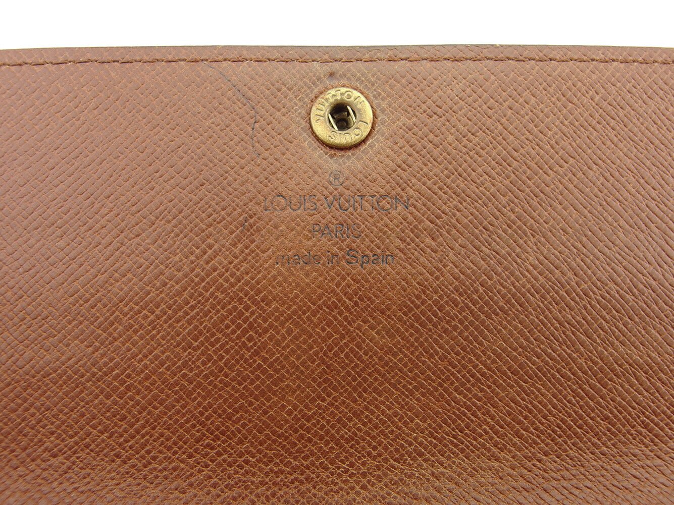 LOUIS VUITTON Long Wallet Purse M61725 Brown beige gold Pochette Porto MonÃ©credi