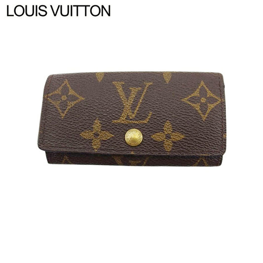 LOUIS VUITTON Key case Key holder M62631 Brown beige gold Multicles4