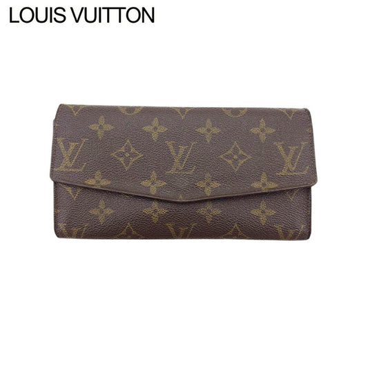 LOUIS VUITTON Long Wallet Purse M61724 Brown beige gold Pochette Porto MonÃ©credi