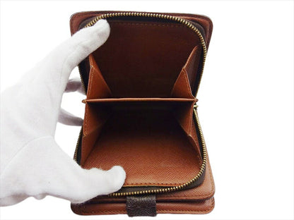 LOUIS VUITTON Bifold Wallet M61667 Brown beige gold Compact zip