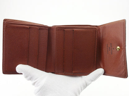 LOUIS VUITTON Bifold Wallet M61652 Brown beige gold Porte Monnaie Billets Cartes Credit