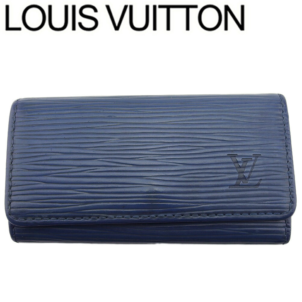 LOUIS VUITTON Key case Key holder M6382G Blue silver Multicles4