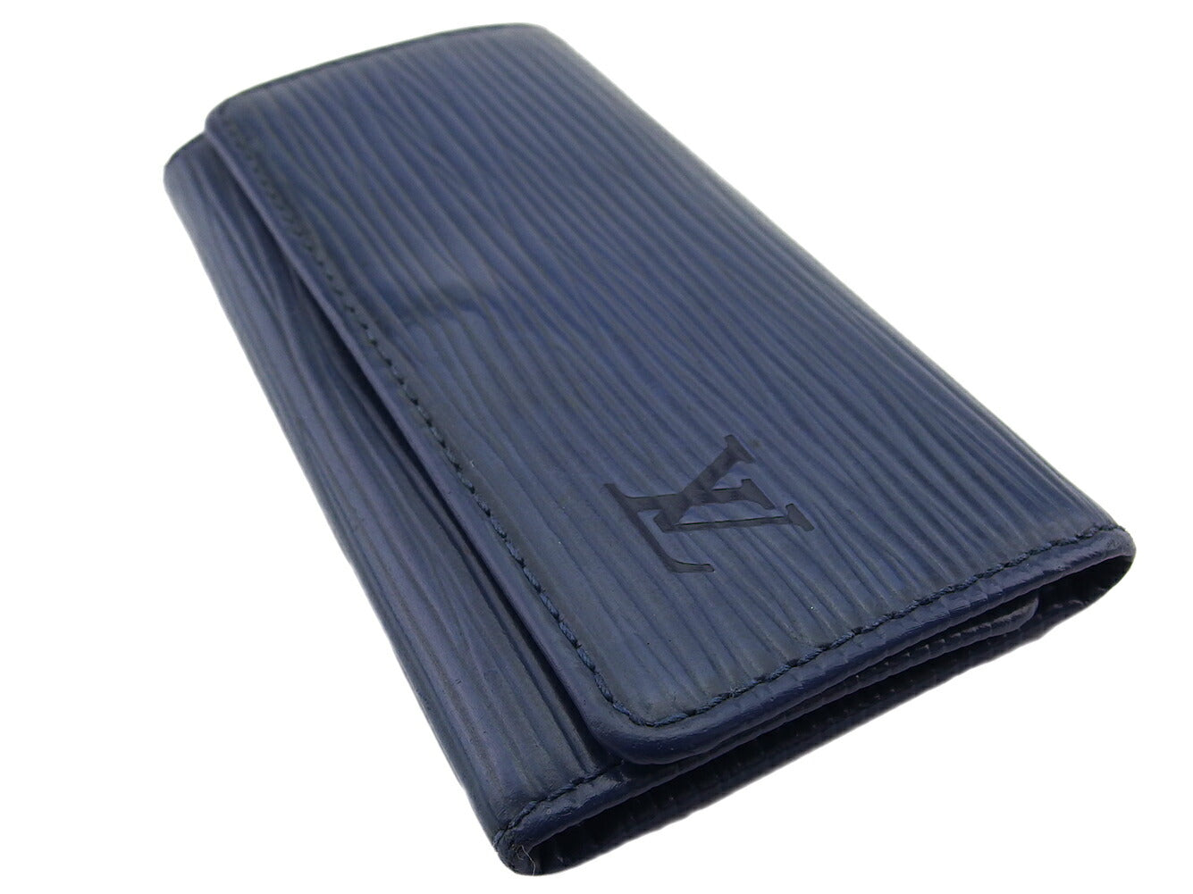 LOUIS VUITTON Key case Key holder M6382G Blue silver Multicles4
