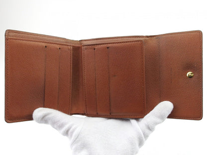 LOUIS VUITTON Bifold Wallet M61652 Brown beige gold Porte Monnaie Billets Cartes Credit