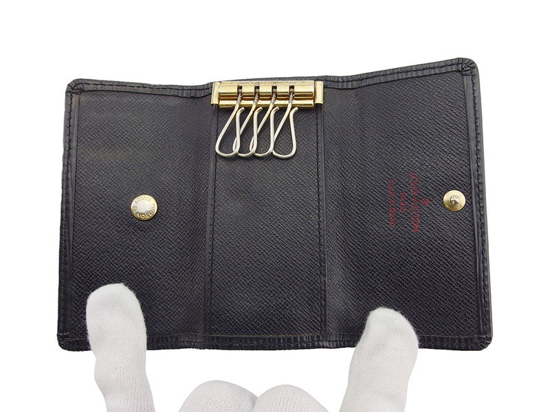 LOUIS VUITTON Key case Key holder M63822 Black gold Multicles4