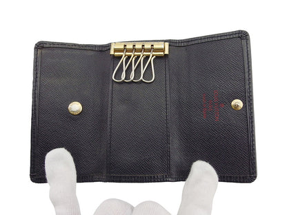LOUIS VUITTON Key case Key holder M63822 Black gold Multicles4