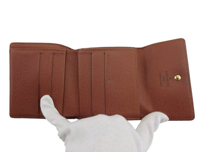 LOUIS VUITTON Bifold Wallet M61652 Brown beige gold Porte Monnaie Billets Cartes Credit