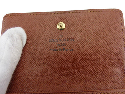 LOUIS VUITTON Bifold Wallet M61652 Brown beige gold Porte Monnaie Billets Cartes Credit