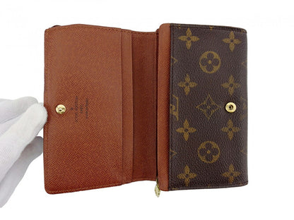 LOUIS VUITTON Long Wallet Purse M61730 Brown beige gold Portonebi Tresol