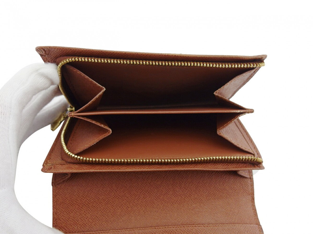 LOUIS VUITTON Long Wallet Purse M61730 Brown beige gold Portonebi Tresol