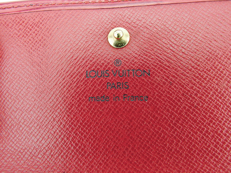 LOUIS VUITTON Bifold Wallet M63487 Red Porte Monnaie Billets Cartes Credit