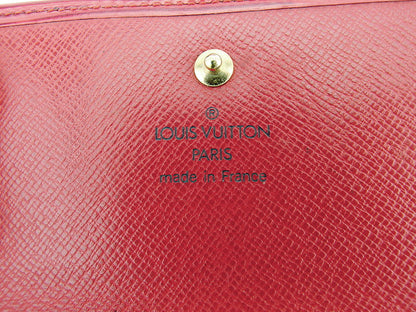 LOUIS VUITTON Bifold Wallet M63487 Red Porte Monnaie Billets Cartes Credit
