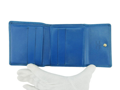 LOUIS VUITTON Bifold Wallet M63485 blue Porte Monnaie Billets Cartes Credit