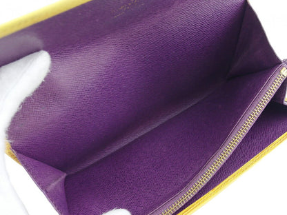 LOUIS VUITTON Long Wallet Purse M63579 Tassiri Yellow Pochette Porto Monnet Credit