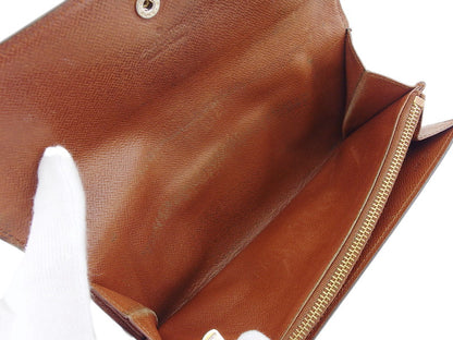 LOUIS VUITTON Long Wallet Purse M61724 Brown beige Pochette Porto MonÃ©credi