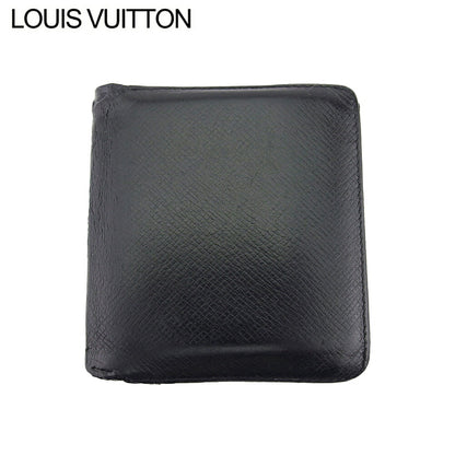 LOUIS VUITTON Bifold Wallet Noir Taiga Line