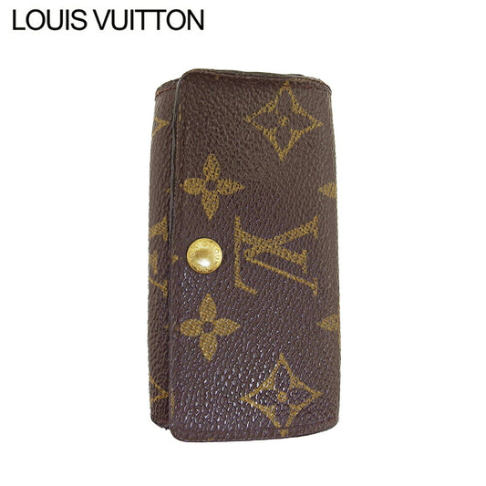 LOUIS VUITTON Key case Key holder Brown x beige x gold Multicles4