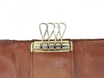 LOUIS VUITTON Key case Key holder Brown x beige x gold Multicles4