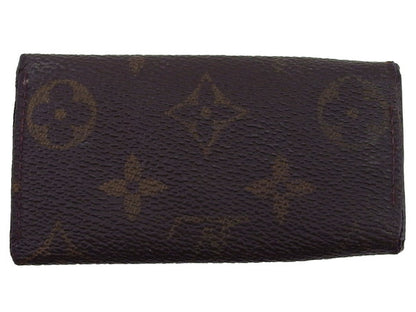 LOUIS VUITTON Key case Key holder Dark brown x beige Multicles4