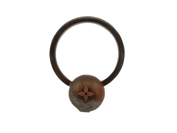 LOUIS VUITTON Key ring Silverx pink