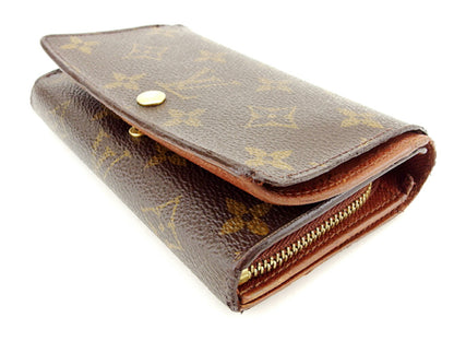 LOUIS VUITTON Long Wallet Purse M61730 Brown beige gold Portonebi Tresol