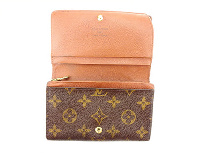 LOUIS VUITTON Long Wallet Purse M61730 Brown beige gold Portonebi Tresol
