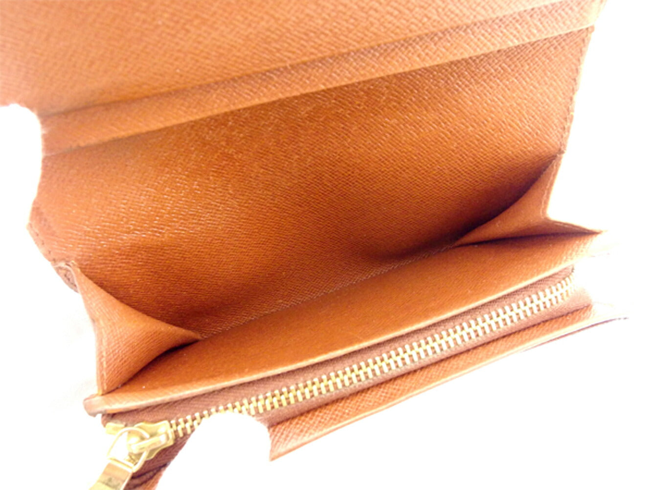 LOUIS VUITTON Long Wallet Purse M61730 Brown beige gold Portonebi Tresol