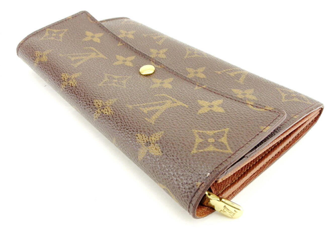 LOUIS VUITTON Long Wallet Purse M61725 Brown Pochette Porto MonÃ©credi