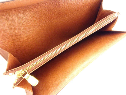 LOUIS VUITTON Long Wallet Purse M61725 Brown Pochette Porto MonÃ©credi