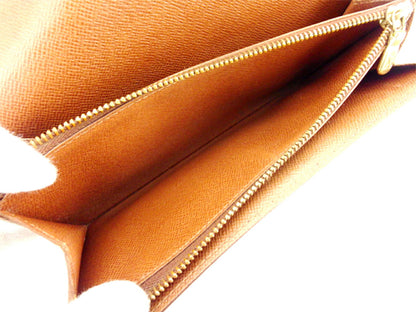 LOUIS VUITTON Long Wallet Purse M61725 Brown Pochette Porto MonÃ©credi