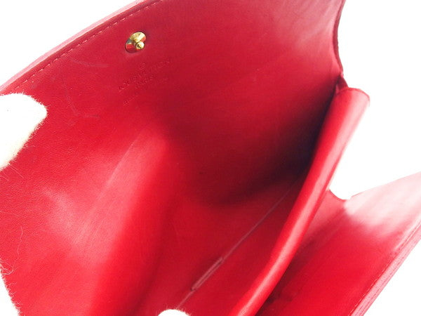 LOUIS VUITTON Long Wallet Purse M91165 Red Porte Tresor International