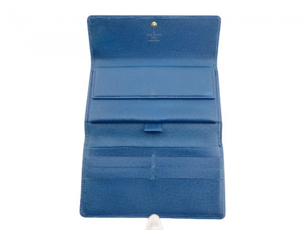 LOUIS VUITTON Long Wallet Purse M63385 Toledo Blue Porte Tresor International