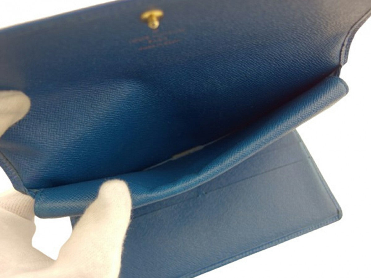 LOUIS VUITTON Long Wallet Purse M63385 Toledo Blue Porte Tresor International