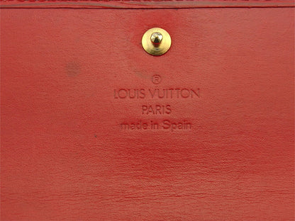 LOUIS VUITTON Bifold Wallet M63717 Red Porte TresorEtui Papie