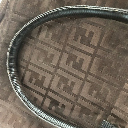 FENDI Tote Bag Nylon / leather Brown Zucca FF pattern