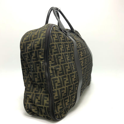 FENDI Boston Duffel bag Nylon / leather khaki Zucca FF logo mens(Unisex) Used Authentic