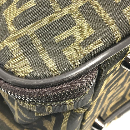 FENDI Boston Duffel bag Nylon / leather khaki Zucca FF logo