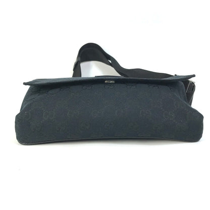 GUCCI Waist bag 146304 GG canvas / leather black GG Belt bag